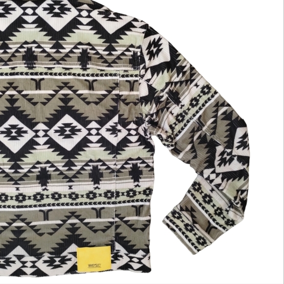 Wesc Sweden Corduroy Trucker Jacket Unisex Aztec Ethnic - Picture 4 of 10